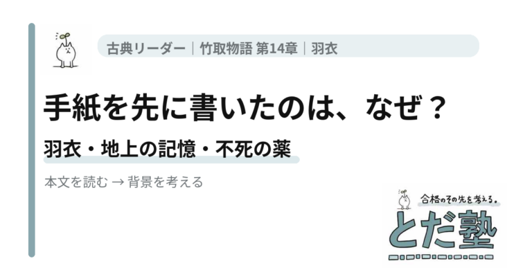 竹取物語第14章「羽衣」。手紙を先に書いたのは、なぜ？。記事のアイキャッチ
