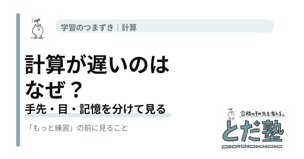 計算が遅い子について目と手の協応とワーキングメモリの観点から考える記事